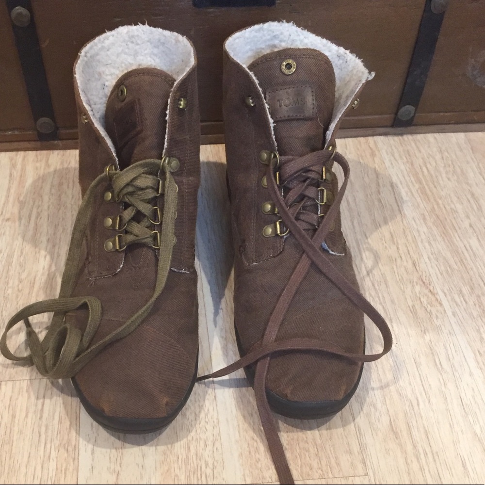 Toms Boots Canvas Lace Up Chukka Style Mens 11.5